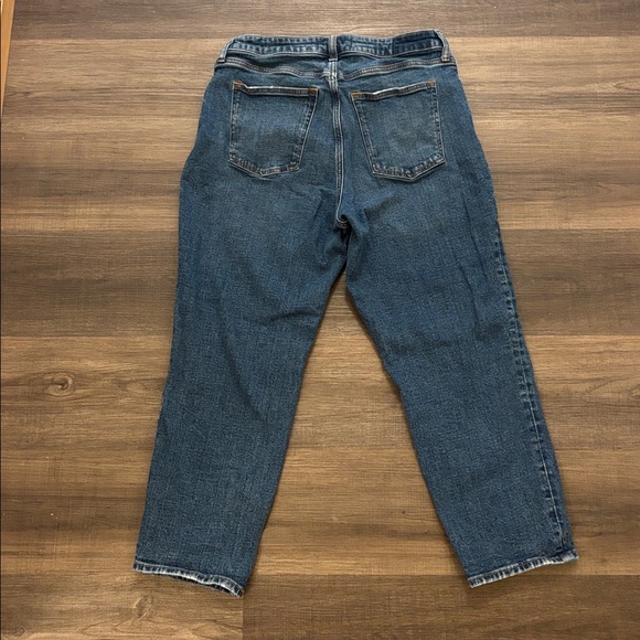 Abercrombie & Fitch High Rise Blue Jeans with Distressed Knee - Picture 7 of 8